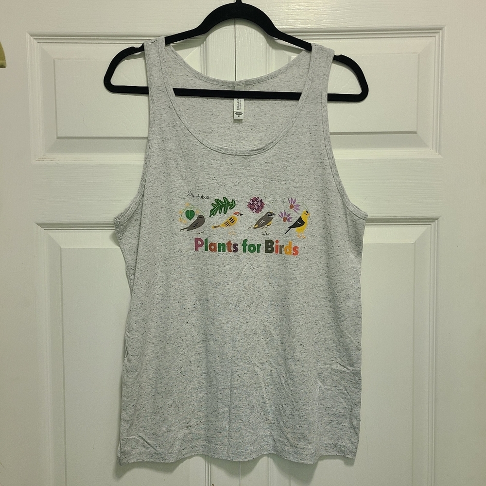 Bella Canvas Gray‎ Floral Embroidered Tank Top